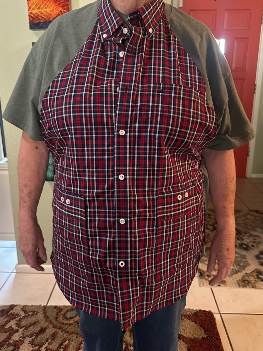 Plaid Button-Down apron  - Classic Casual
